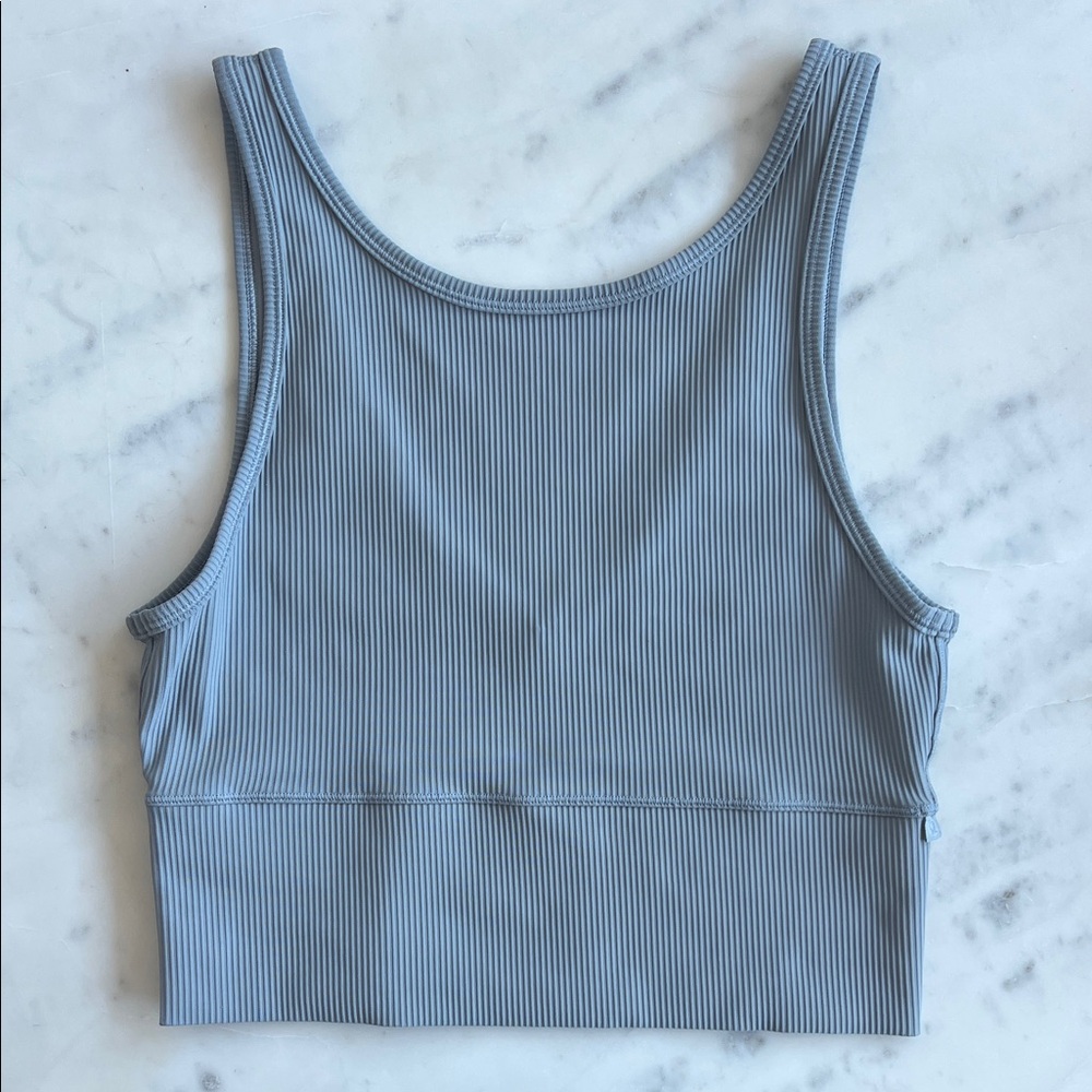 Lululemon Blue Ribbed Crop Top